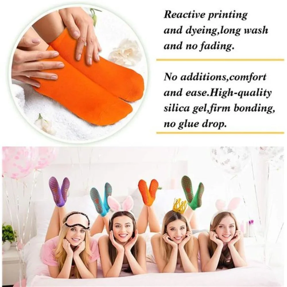 12 Pairs Non Slip Yoga Socks with Grips Anti-Skid Sticky Grippers Socks